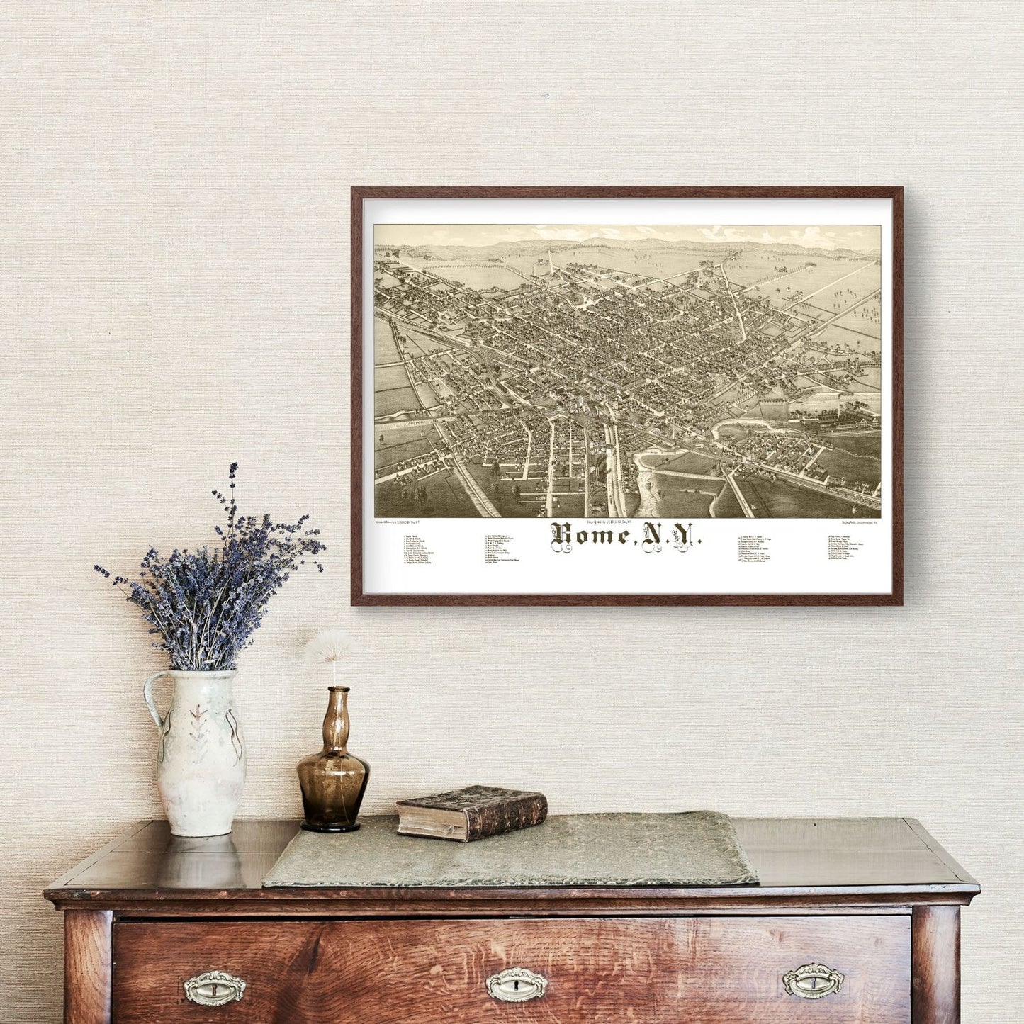 Vintage Map of Rome, New York, 1886