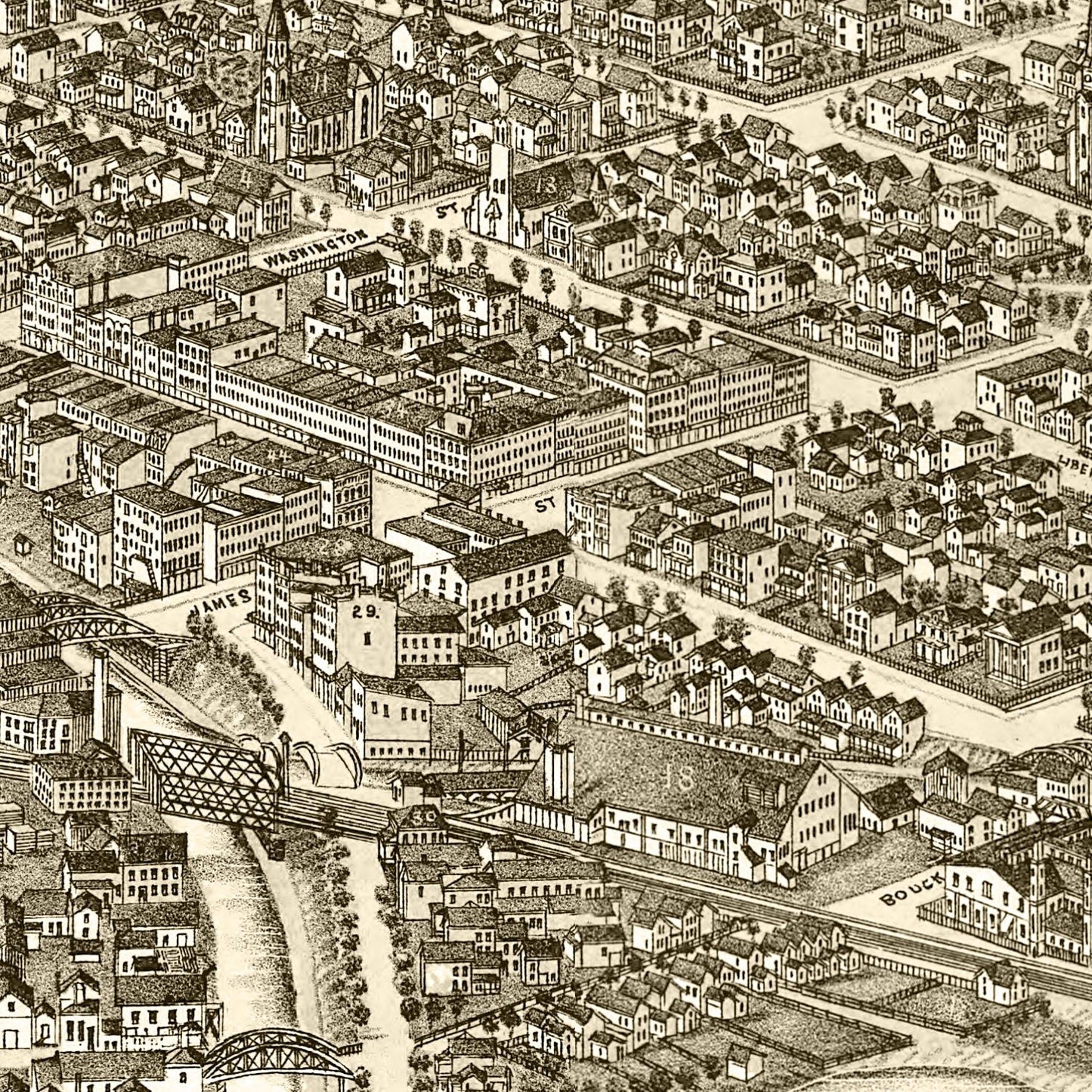 Vintage Map of Rome, New York, 1886