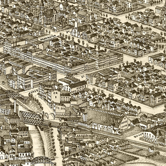 Vintage Map of Rome, New York, 1886