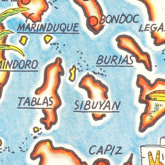 Vintage Map of the Philippines, 1945