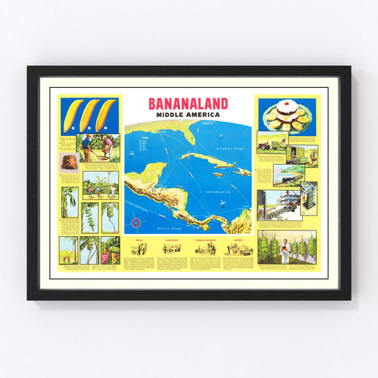 Vintage map of Bananaland (Queensland), Australia, 1958