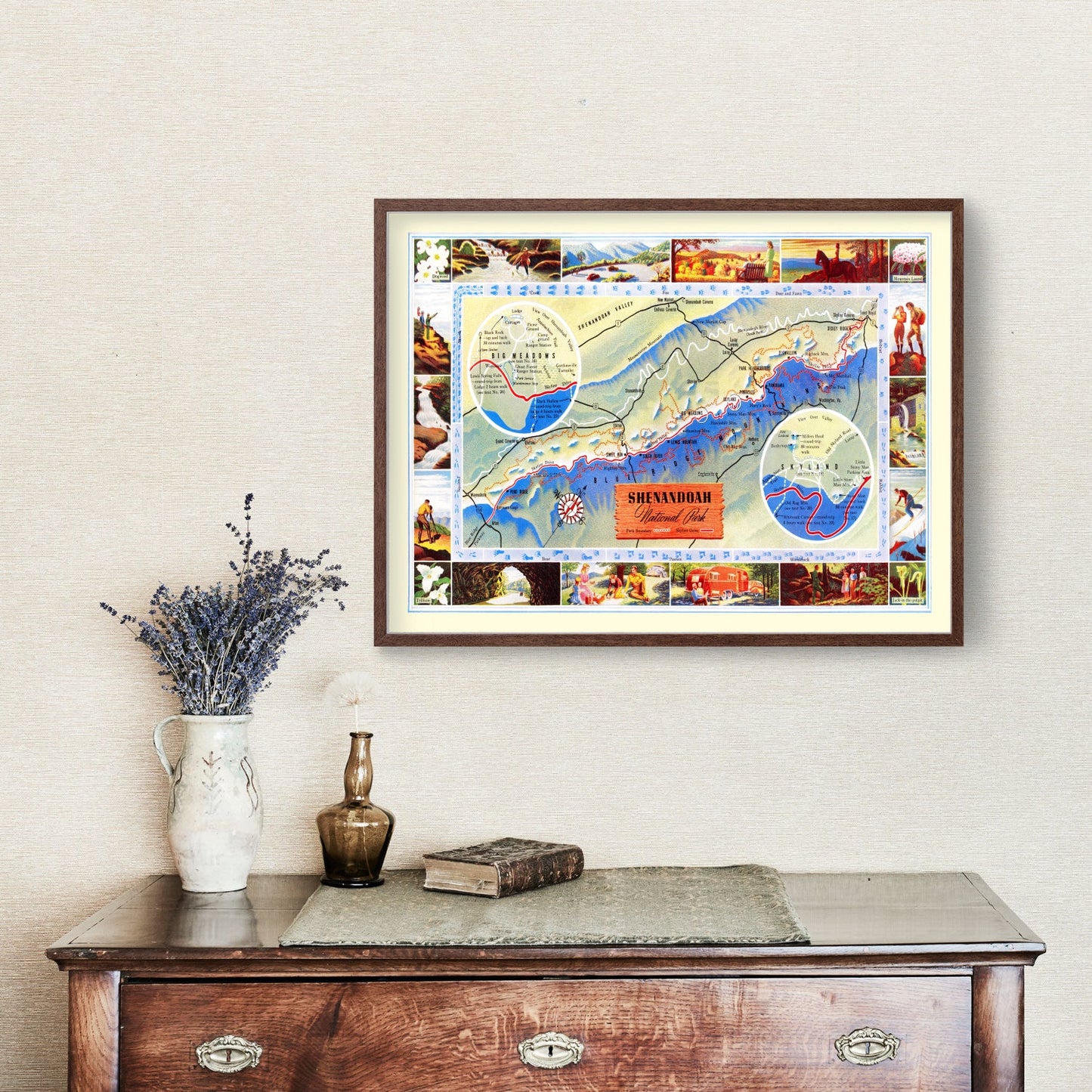 Vintage Map of Shenandoah National Park, Virginia, 1947 II