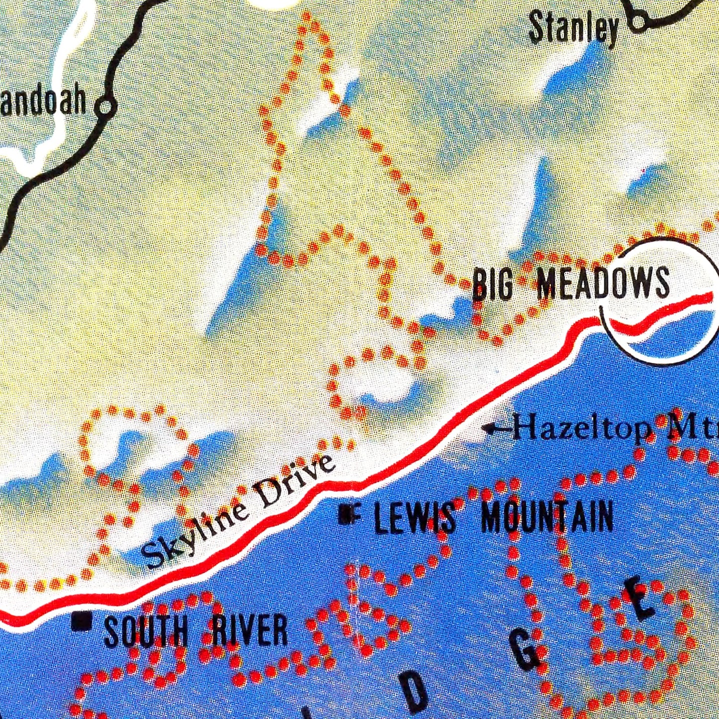 Vintage Map of Shenandoah National Park, Virginia, 1947 II