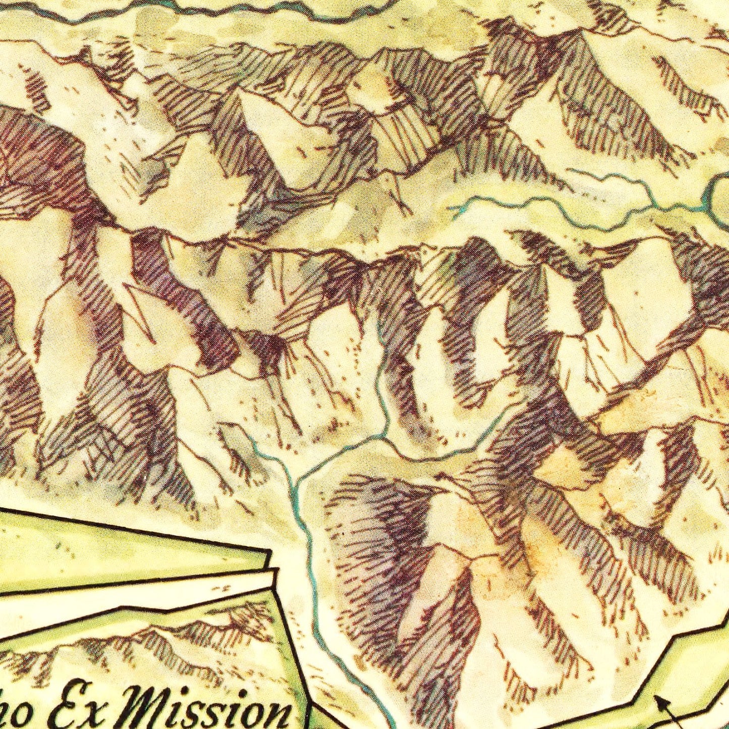 Vintage Map of Ventura County, Pennsylvania, 1965