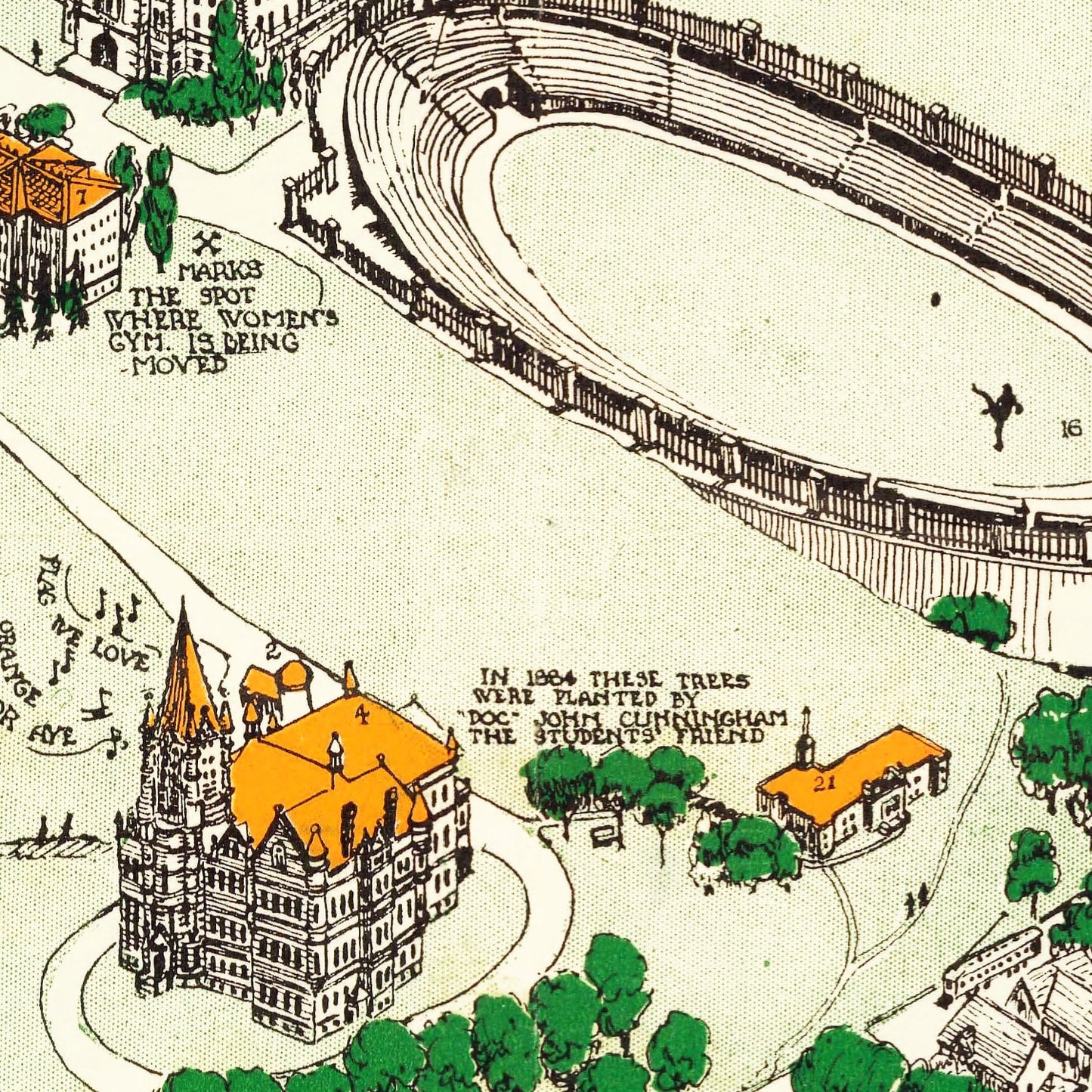 Syracuse University Campus Vintage Map, 1928