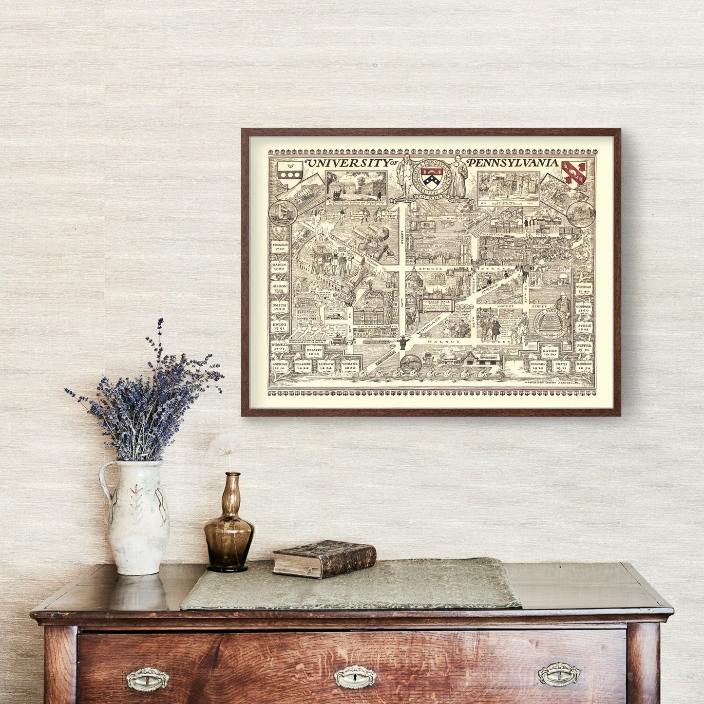 Vintage Map of University of Pennsylvania Area, 1933