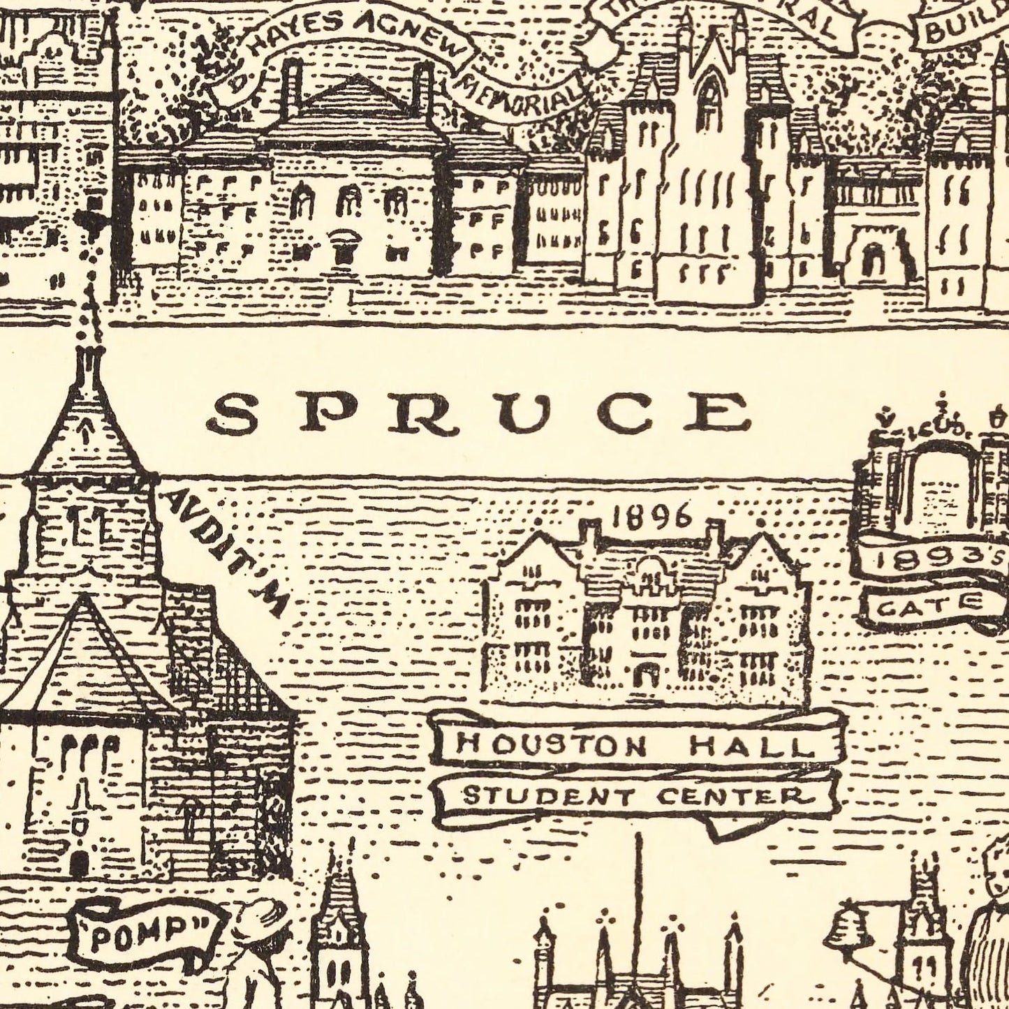 Vintage Map of University of Pennsylvania Area, 1933