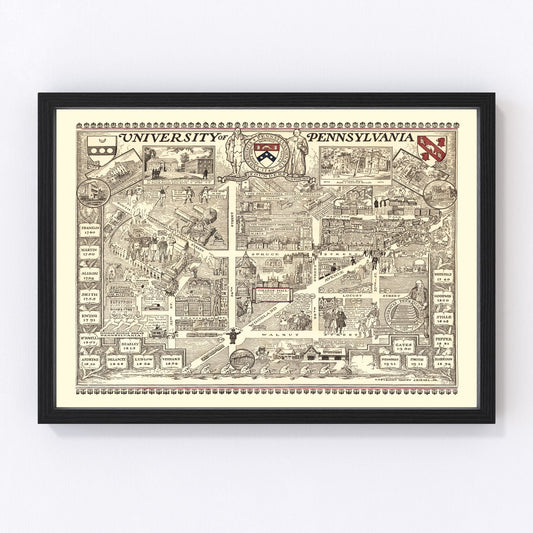 Vintage map of University of Pennsylvania area, 1933