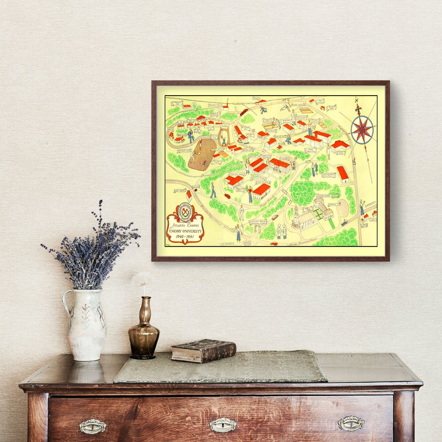 Vintage Map of Emory University, Atlanta, 1940