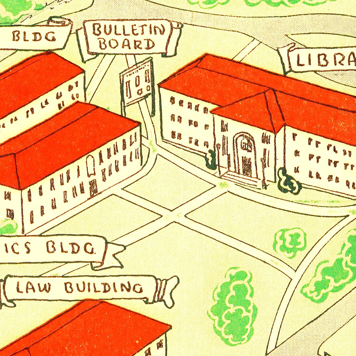 Vintage Map of Emory University, Atlanta, 1940