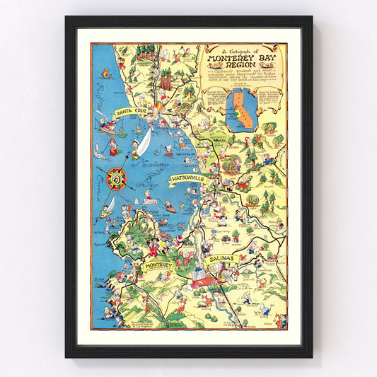Vintage map of Monterey County, California, 1932