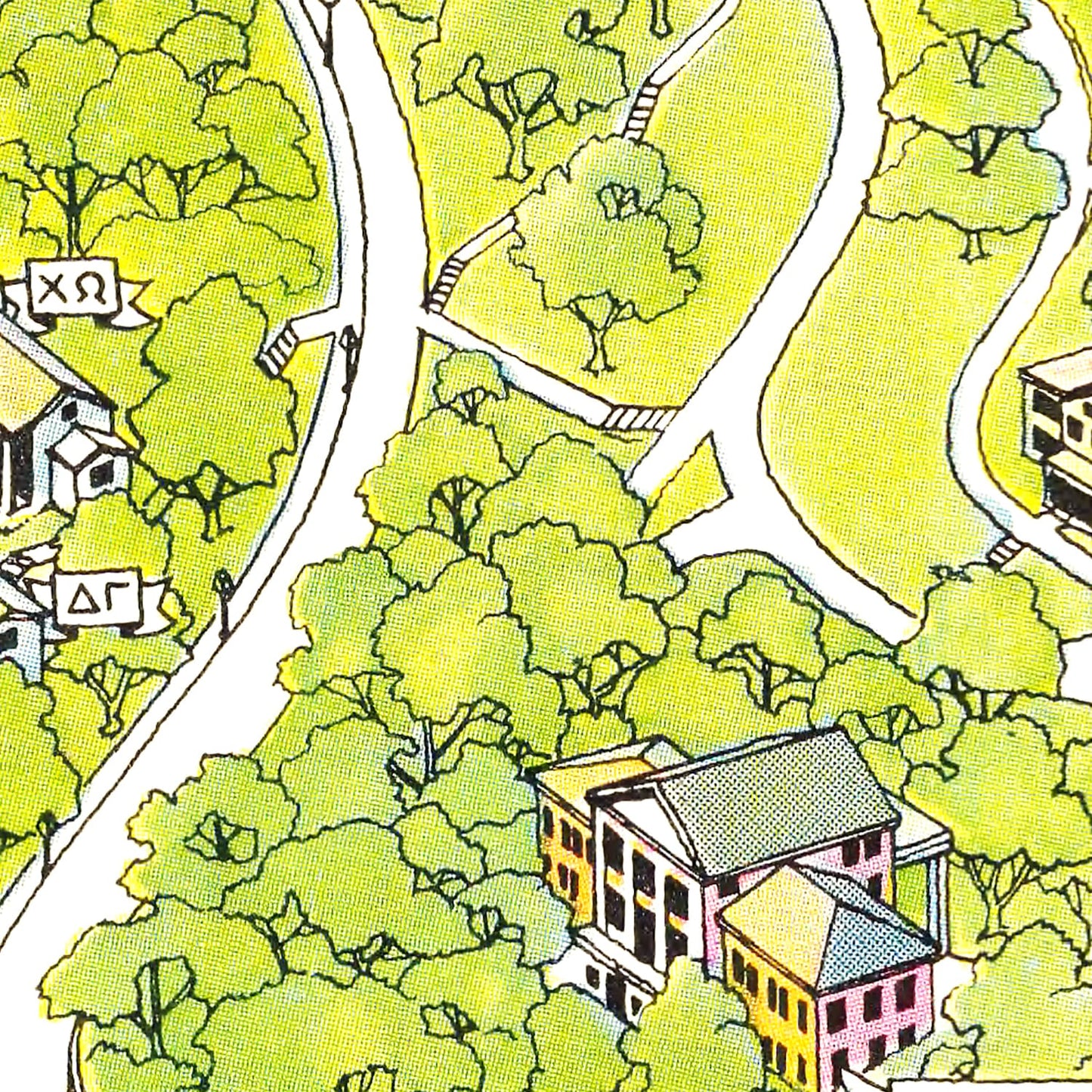 Vintage Map of Granville, Ohio, 1944