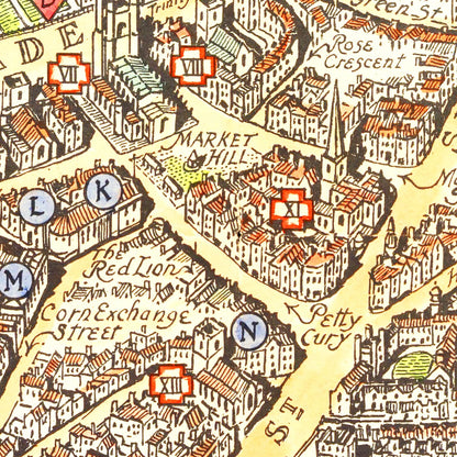 Vintage Map of Cambridge, England, 1929 | Wall Art