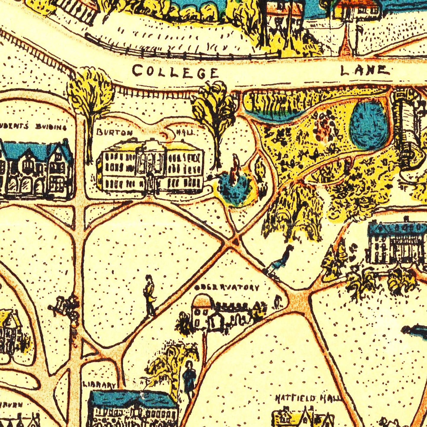 Vintage Map of Northampton, Massachusetts, 1928