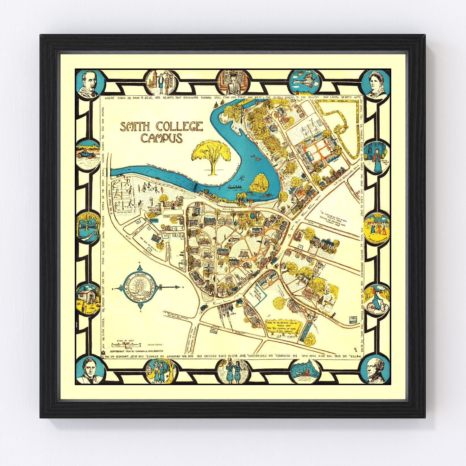 vintage map of Northampton, Massachusetts, 1928