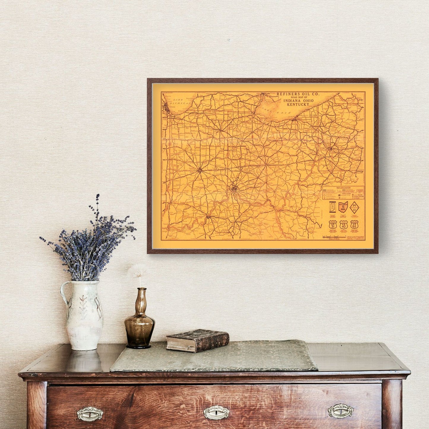 Vintage Map of Kentucky, 1925