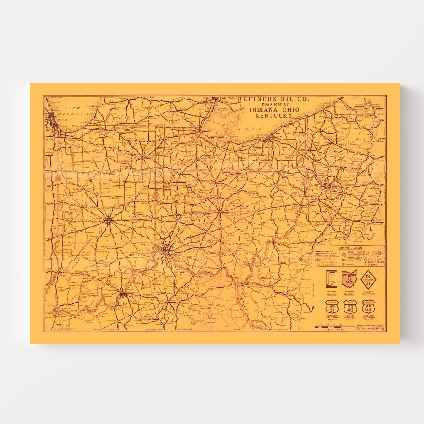 Vintage Map of Kentucky, 1925
