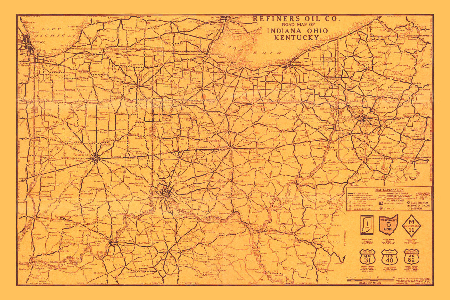Vintage Map of Kentucky, 1925