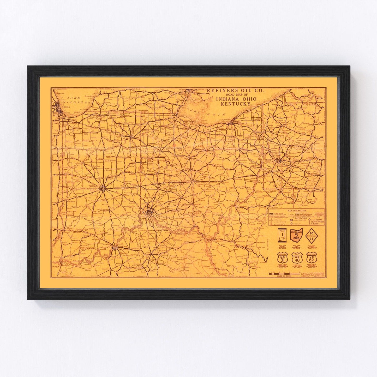 vintage map of Kentucky, 1925