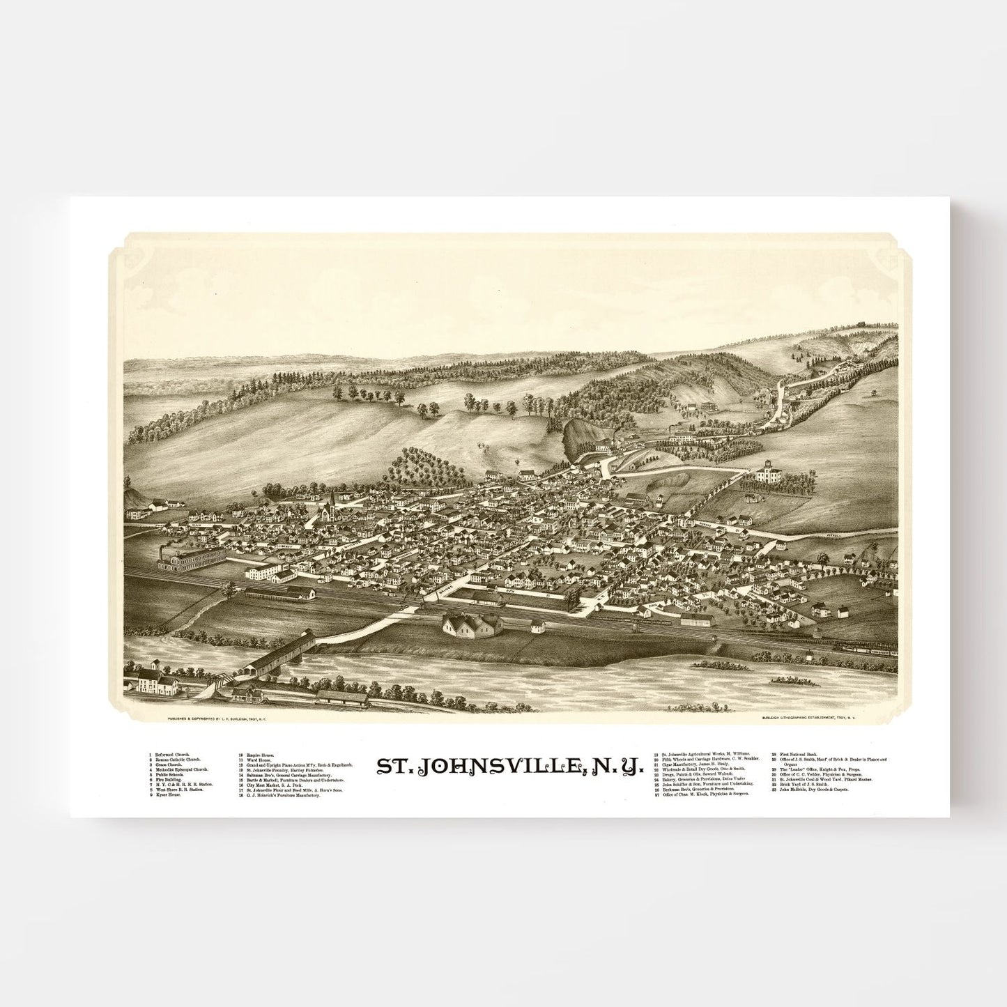 Vintage Map of St. Johnsville, New York, 1890