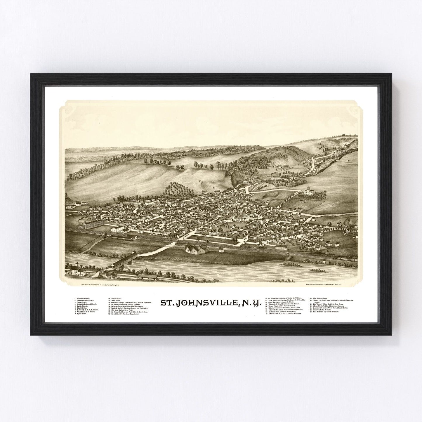 vintage map of St. Johnsville, New York, 1890