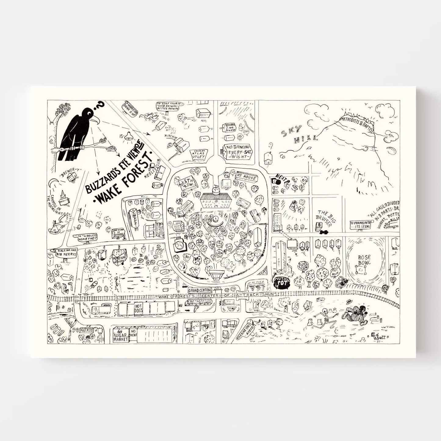 Vintage Map of Winston-Salem, North Carolina, 1937