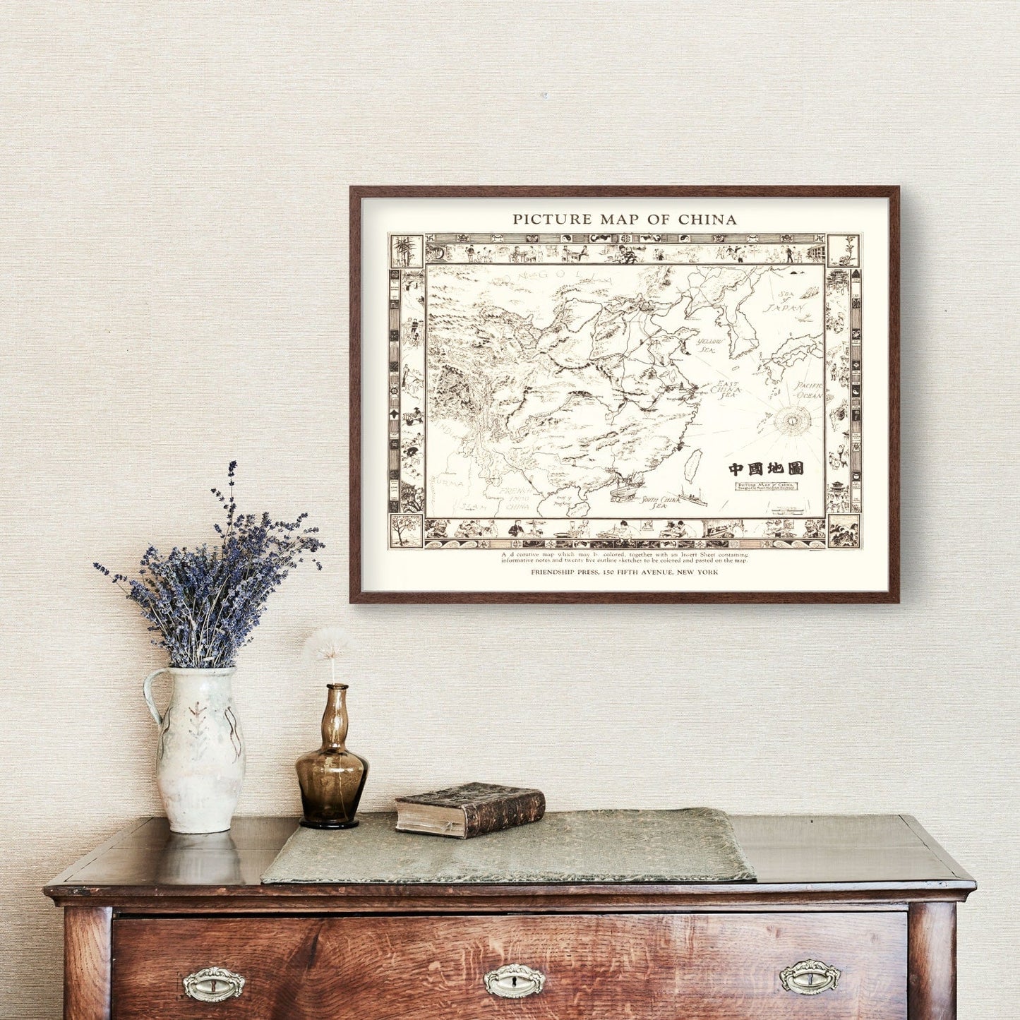 Vintage Map of China, 1932