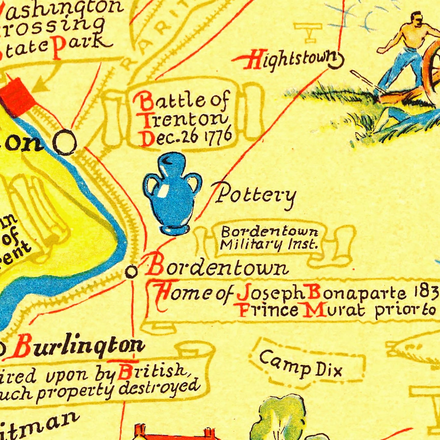 Vintage Map of New Jersey, 1939