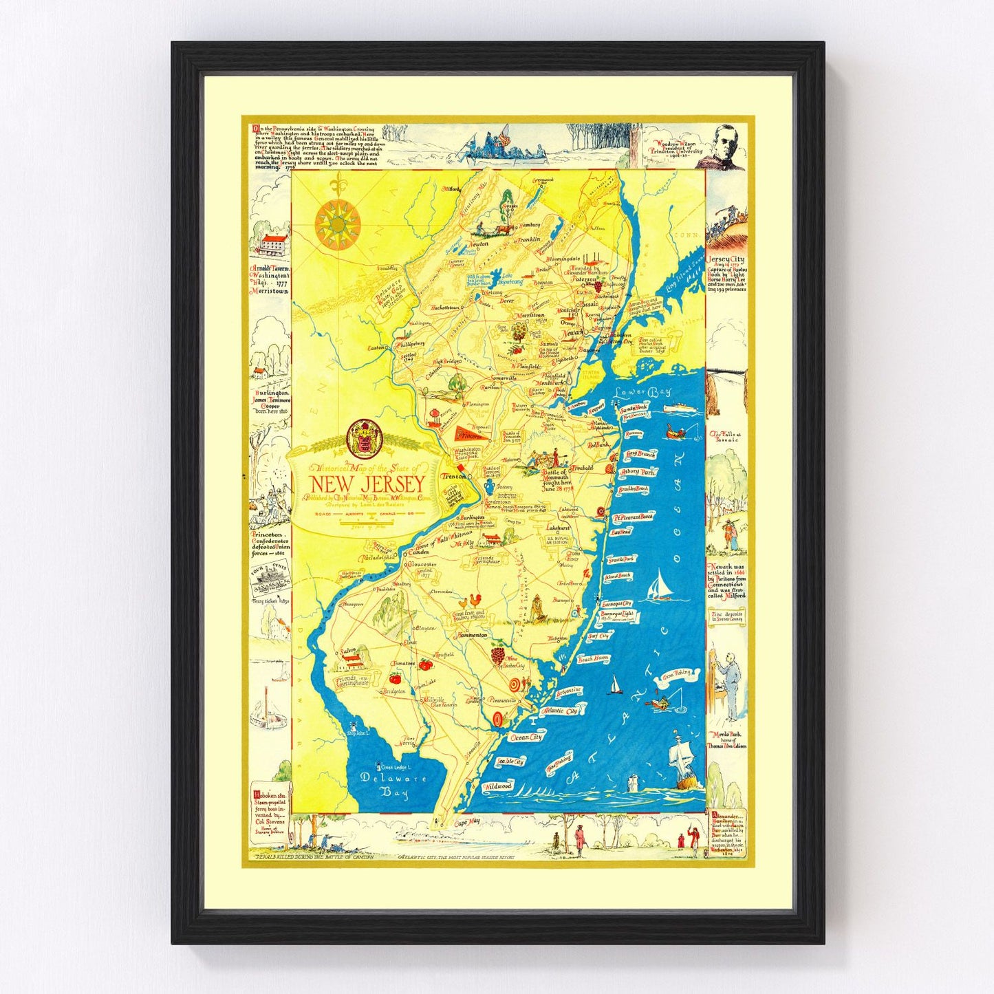 Vintage map of New Jersey, 1939