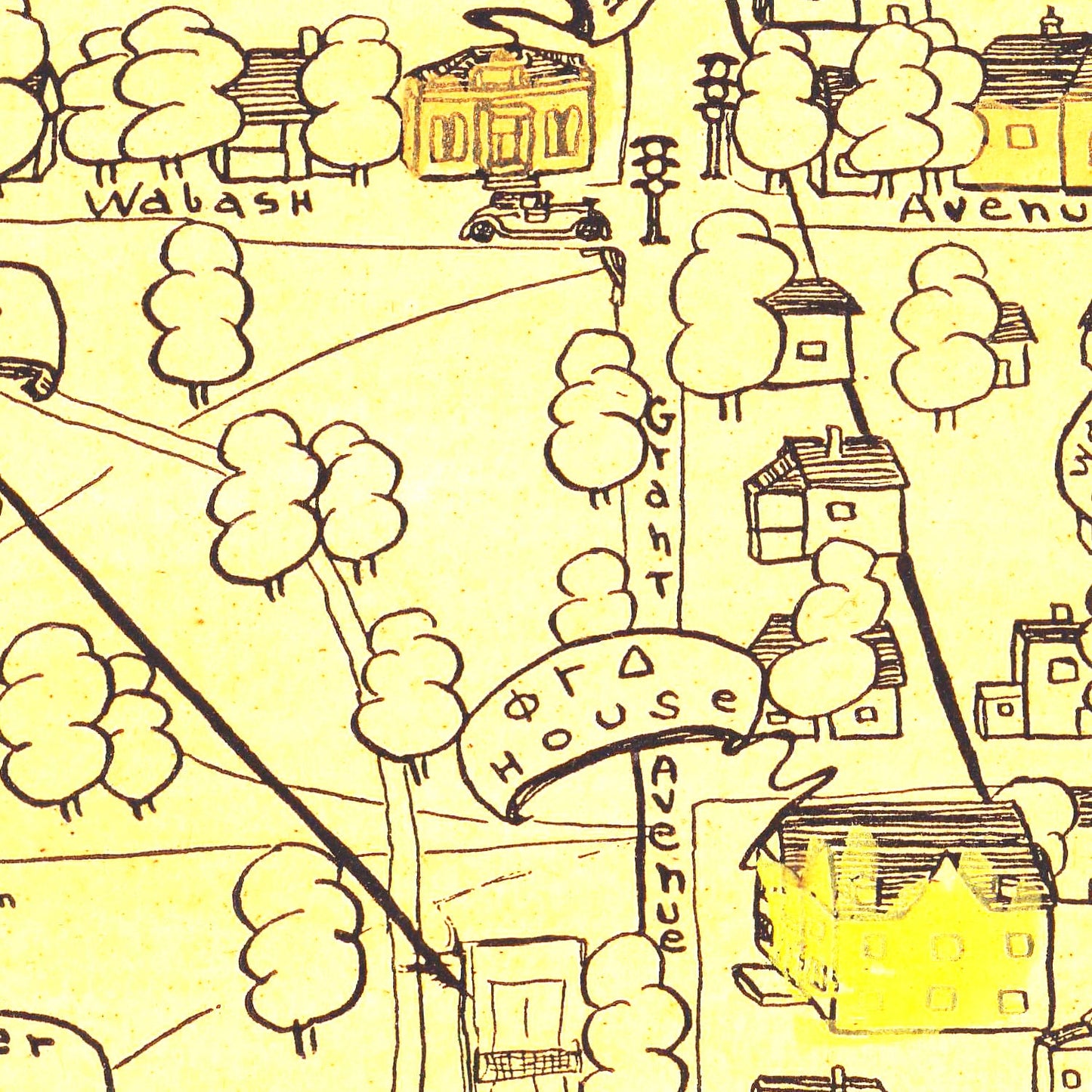 Vintage Map of Wabash College, Crawfordsville, Indiana, 1928