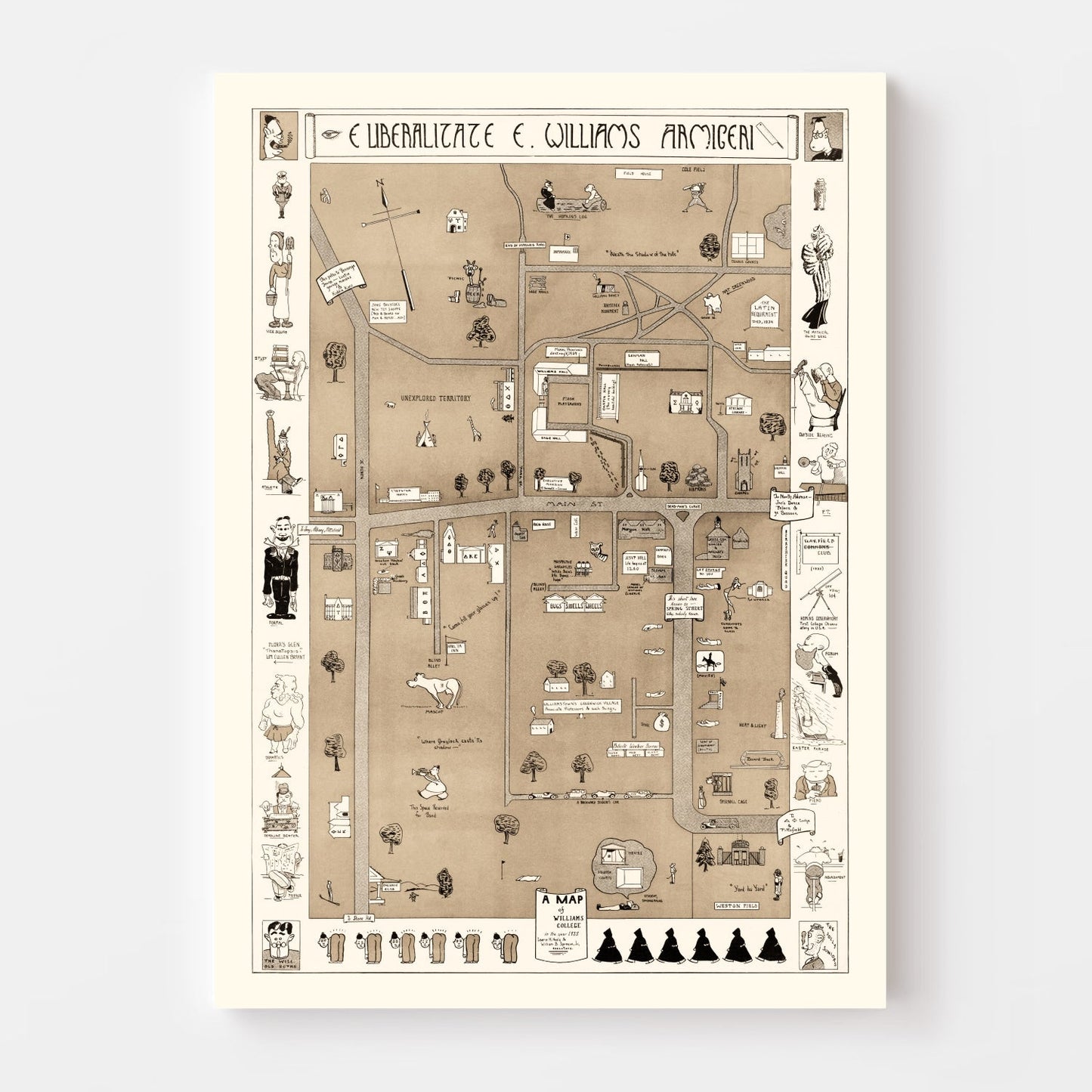 Vintage Map of Williamstown, Massachusetts, 1935