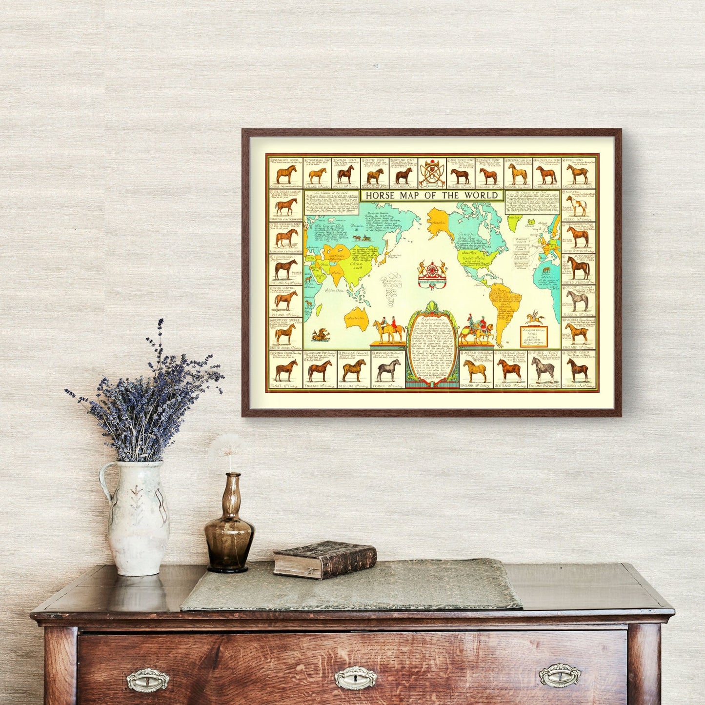 World Map of Horses, 1934 Wall Art