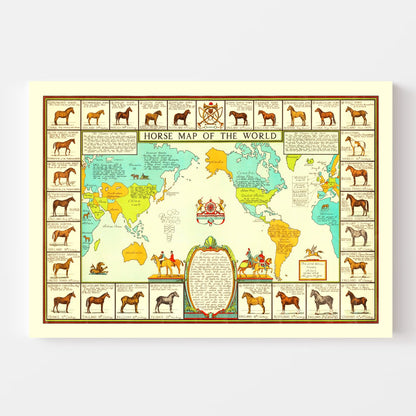 World Map of Horses, 1934 Wall Art