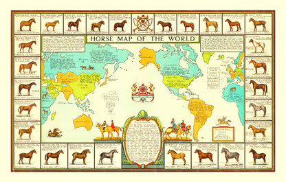 World Map of Horses, 1934 Wall Art