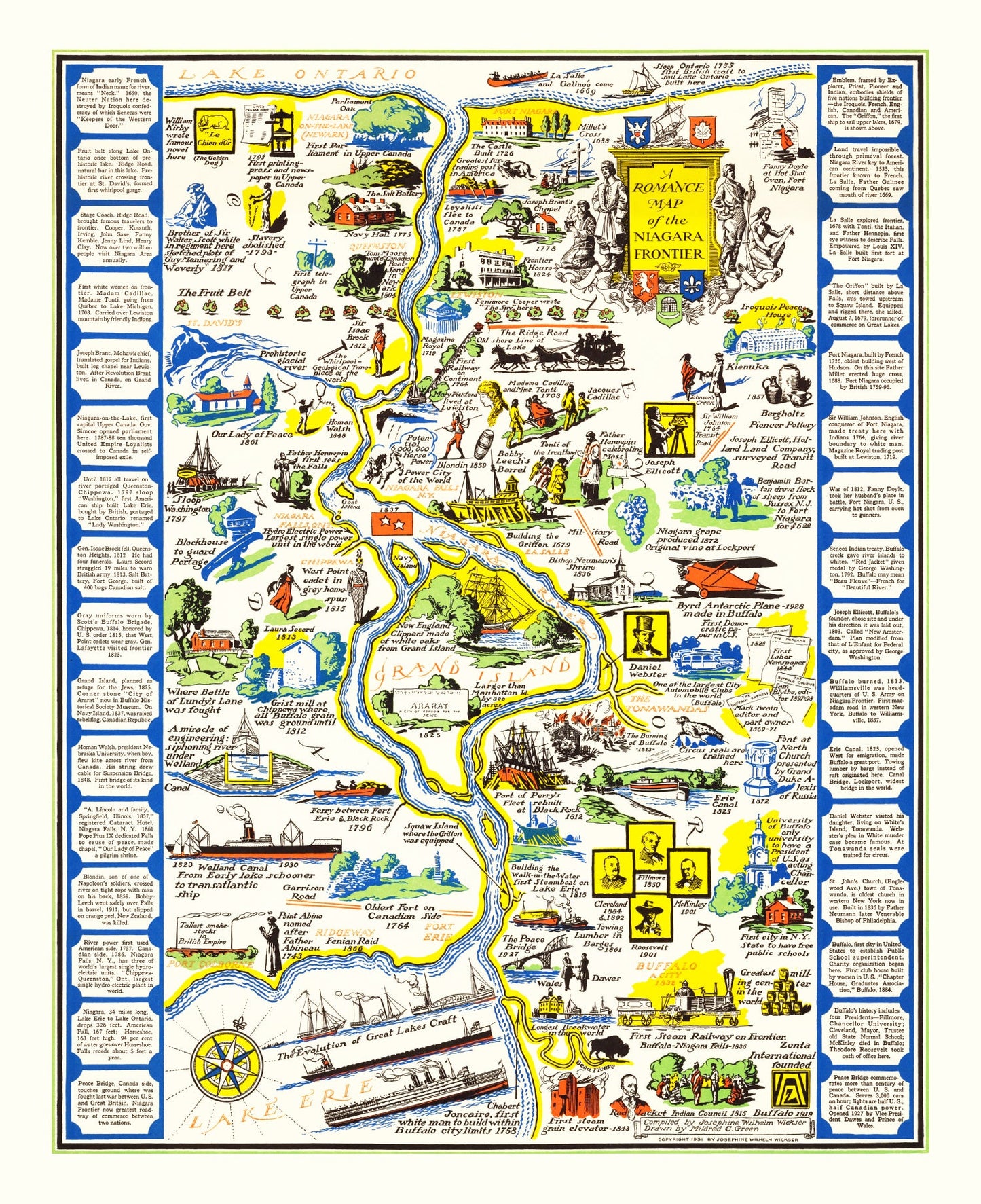 Vintage Map of Denison University, Granville, Ohio, 1938