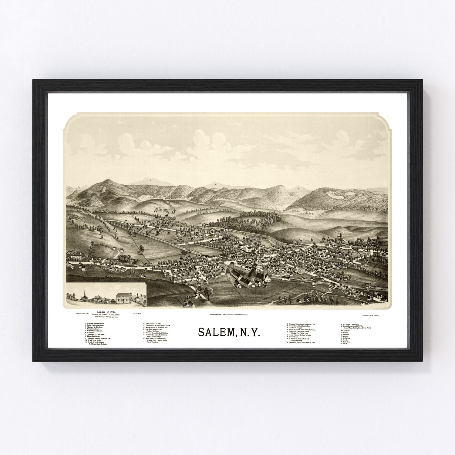 vintage map of Salem, New York, 1889
