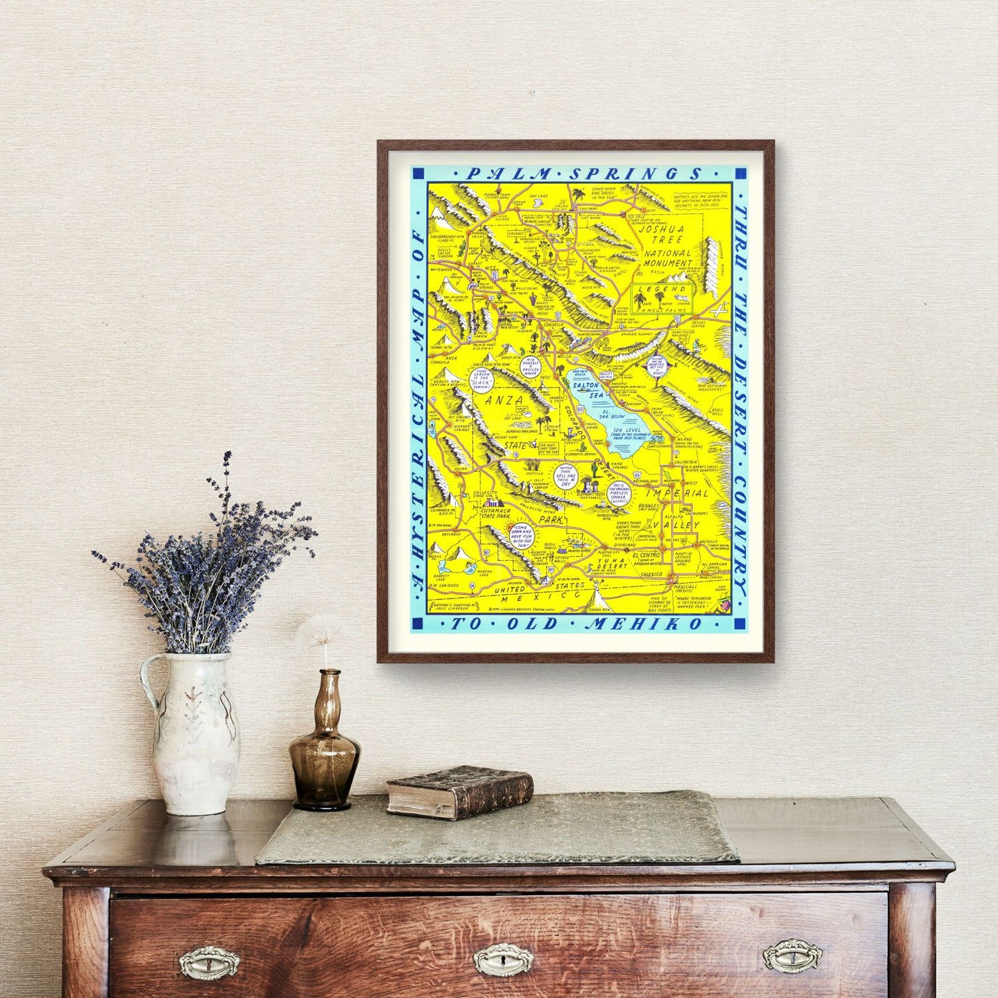 Vintage Map of Palm Springs, California, 1948