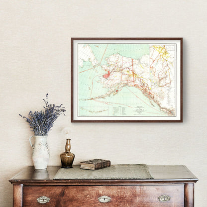 Vintage Map of Alaska, 1898