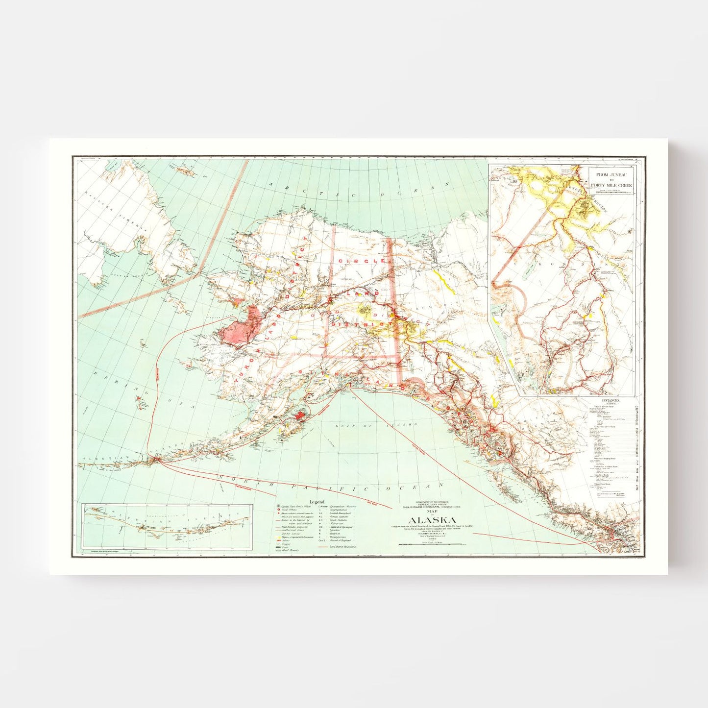 Vintage Map of Alaska, 1898
