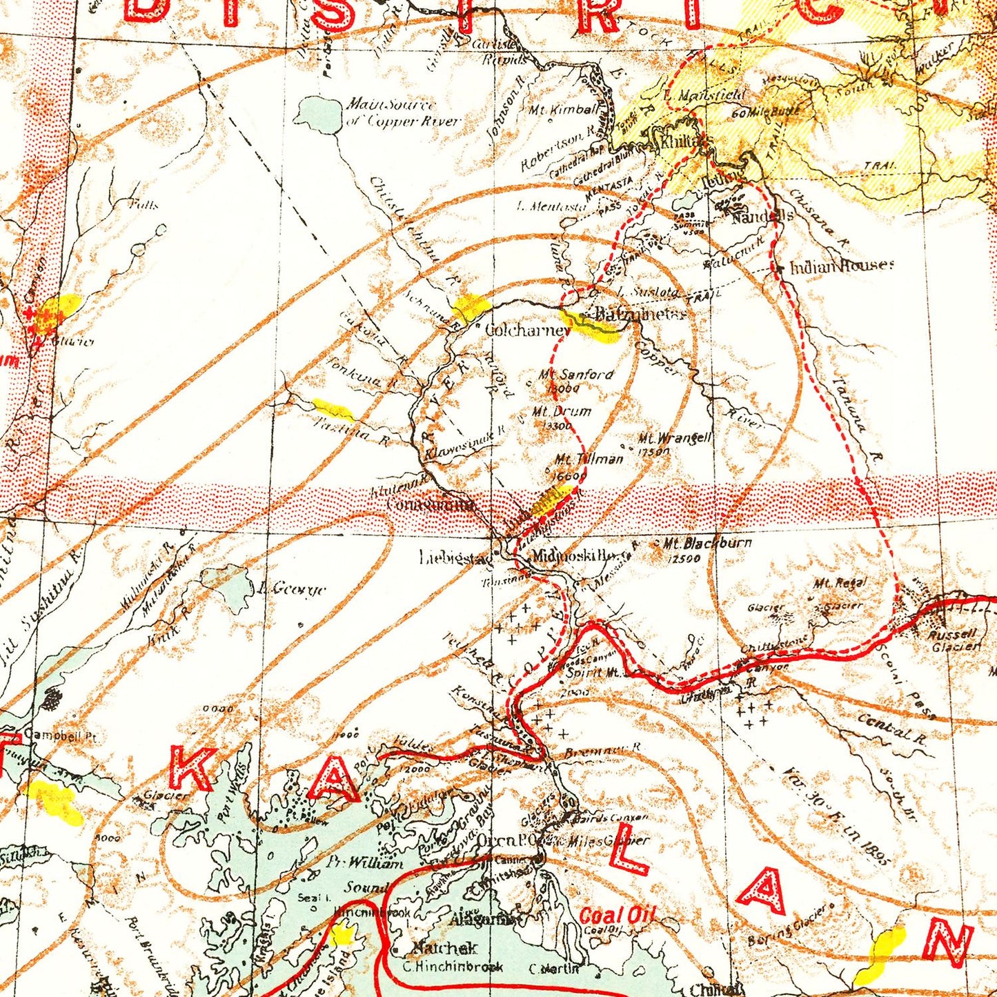 Vintage Map of Alaska, 1898