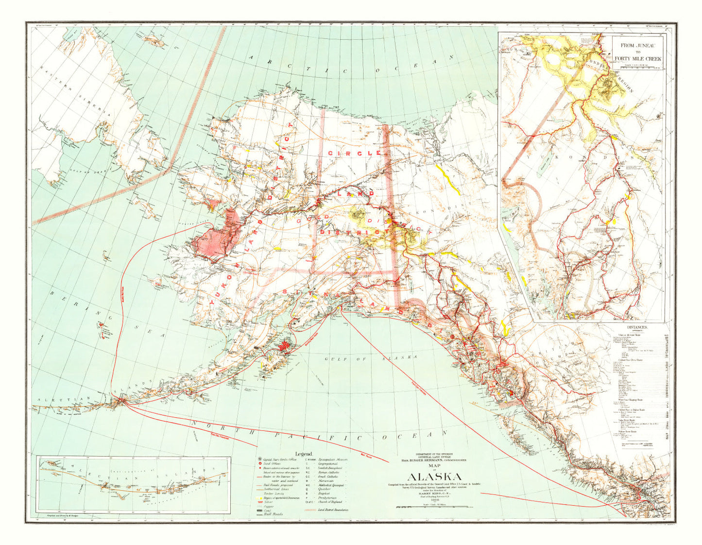 Vintage Map of Alaska, 1898