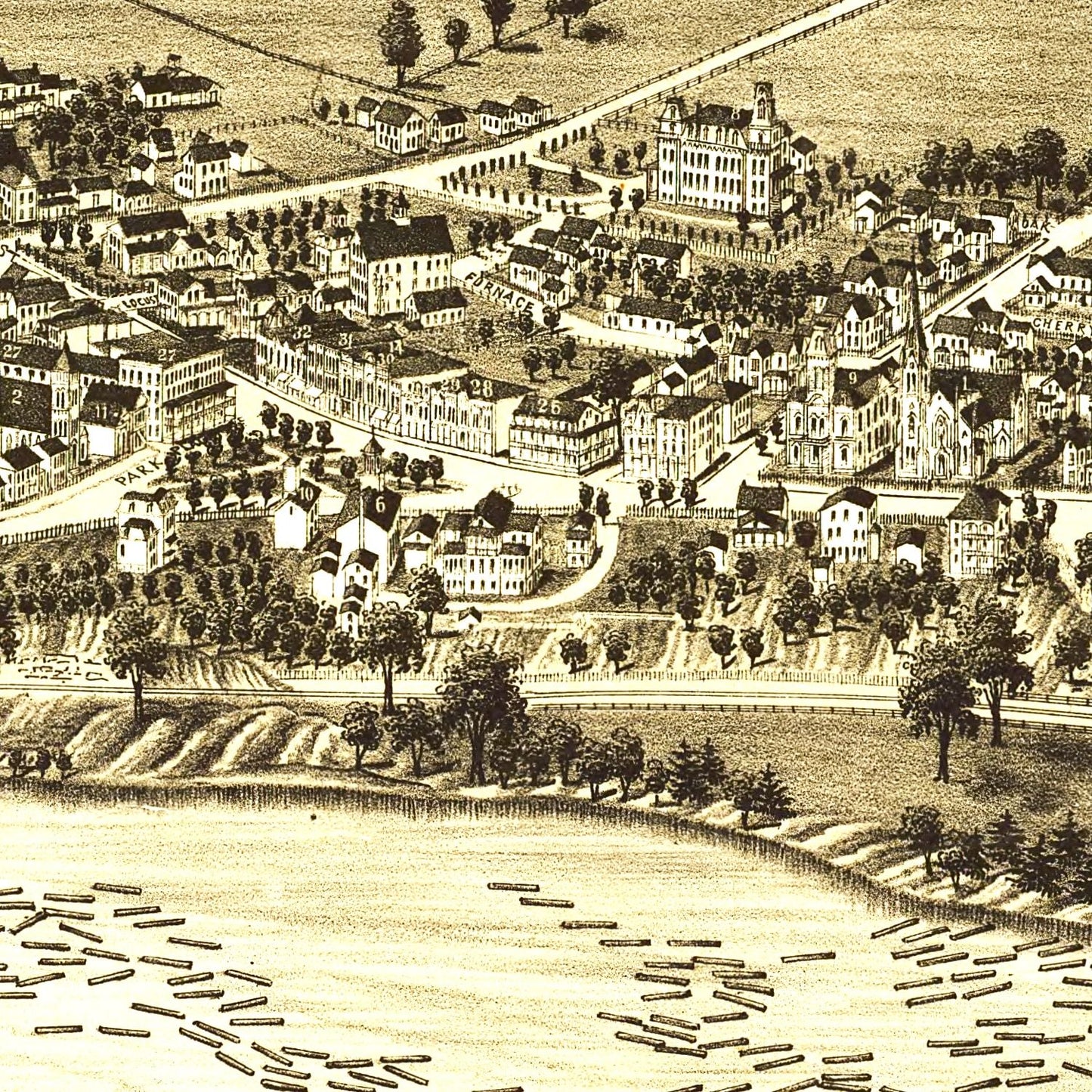 Vintage Map of Sandy Hill, New York, 1884