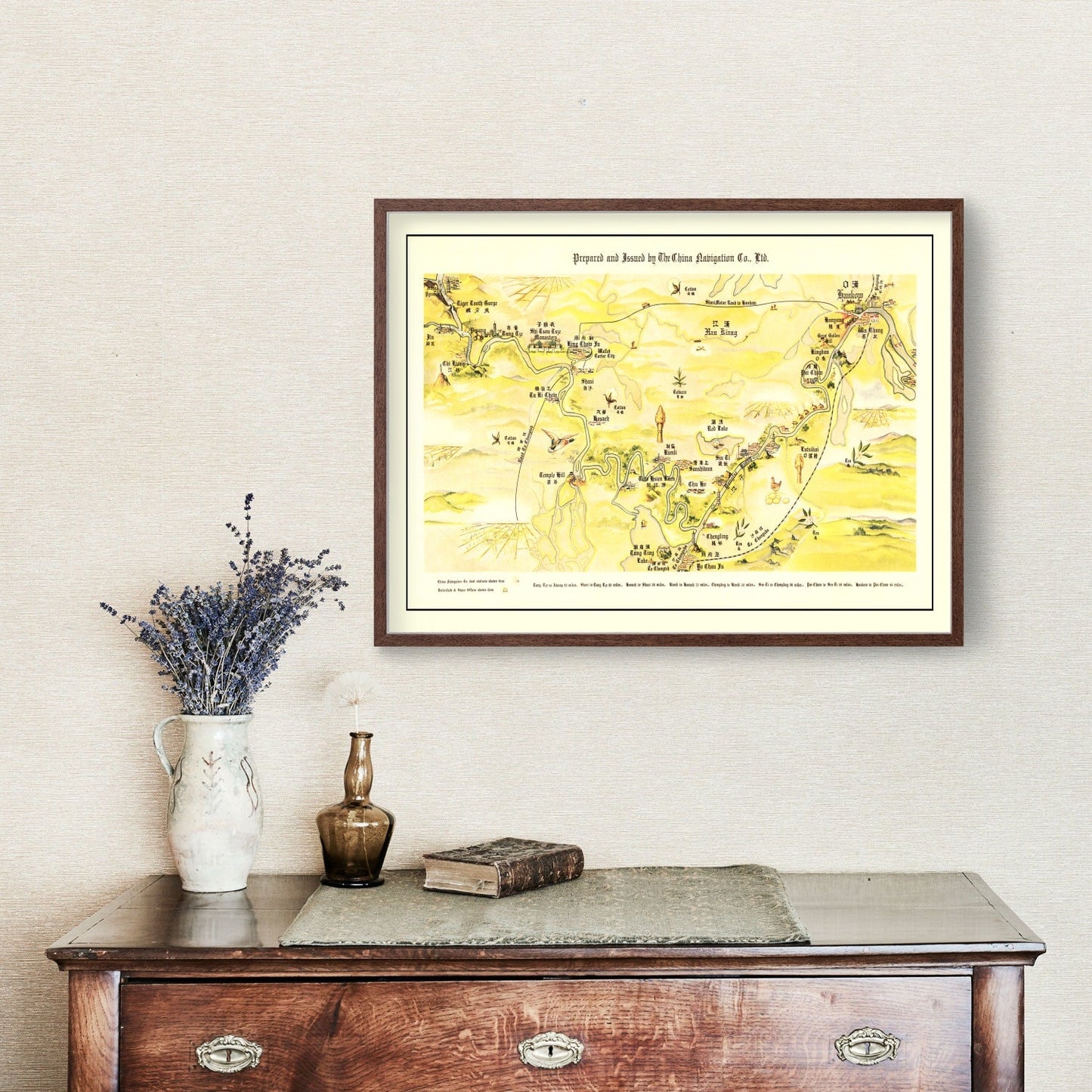 Vintage Map of the Yangtze River Valley, 1930