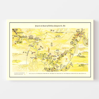 Vintage Map of the Yangtze River Valley, 1930
