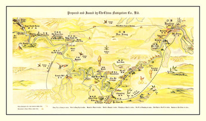 Vintage Map of the Yangtze River Valley, 1930