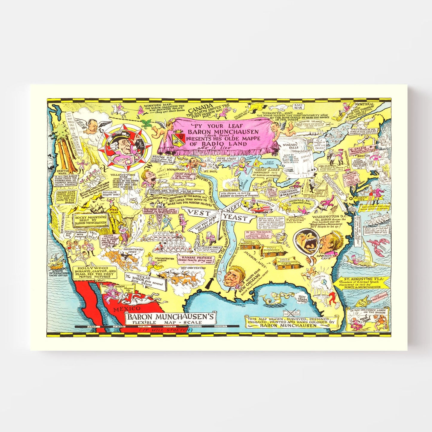 Vintage Map of the United States, 1932