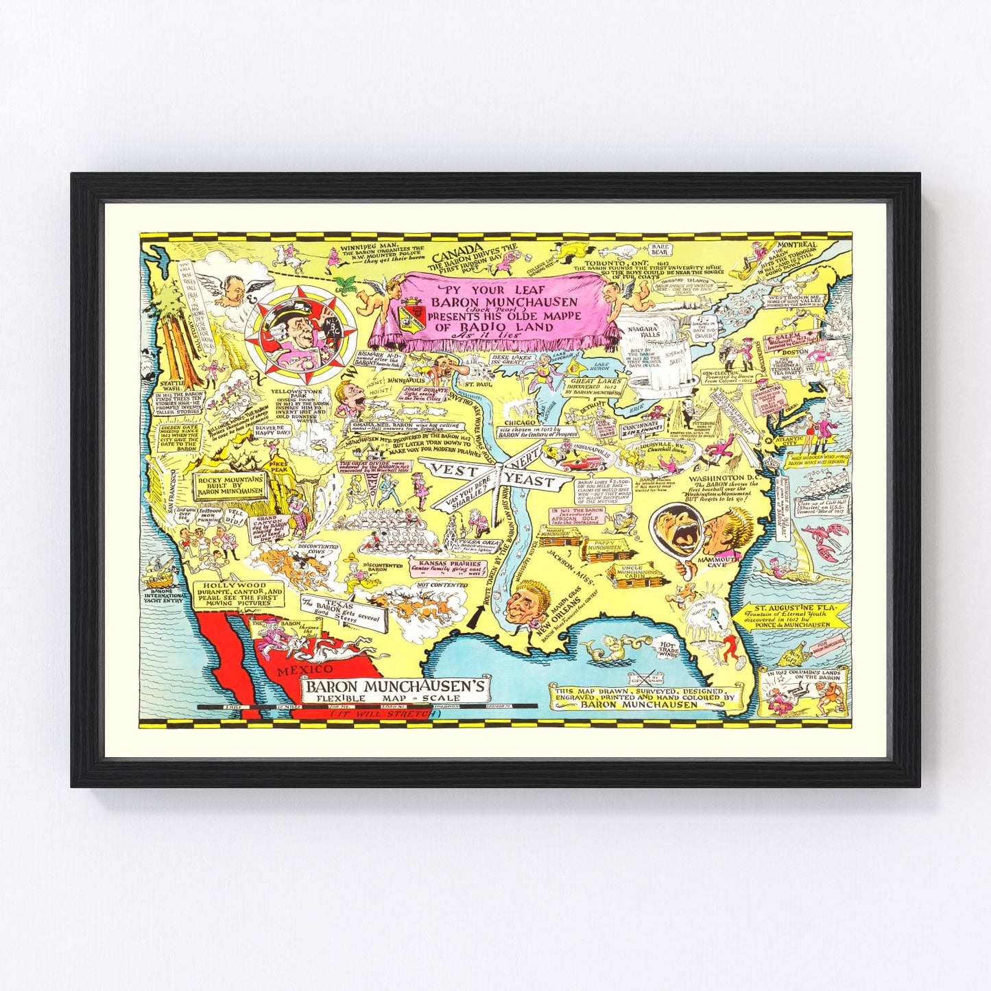 vintage map of the United States, 1932