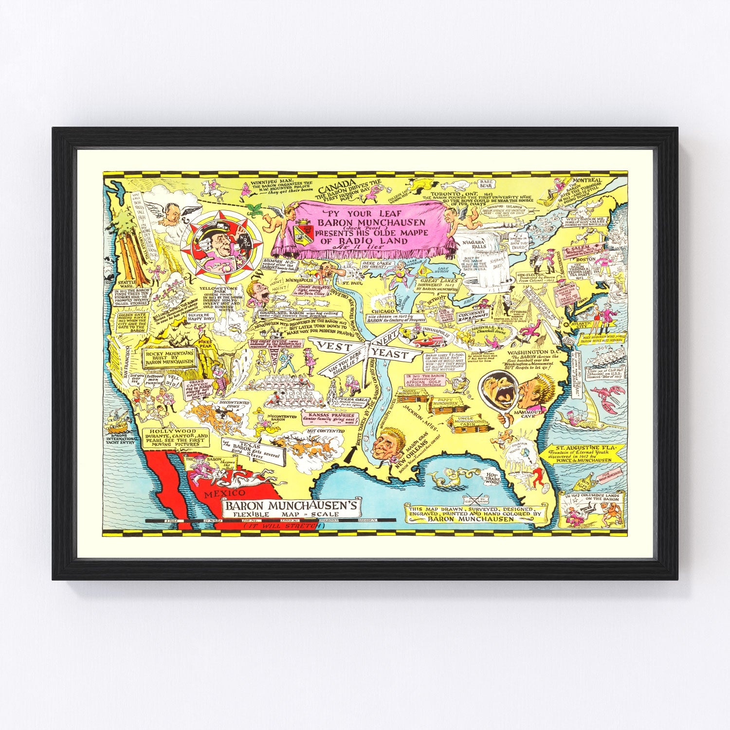 vintage map of the United States, 1932