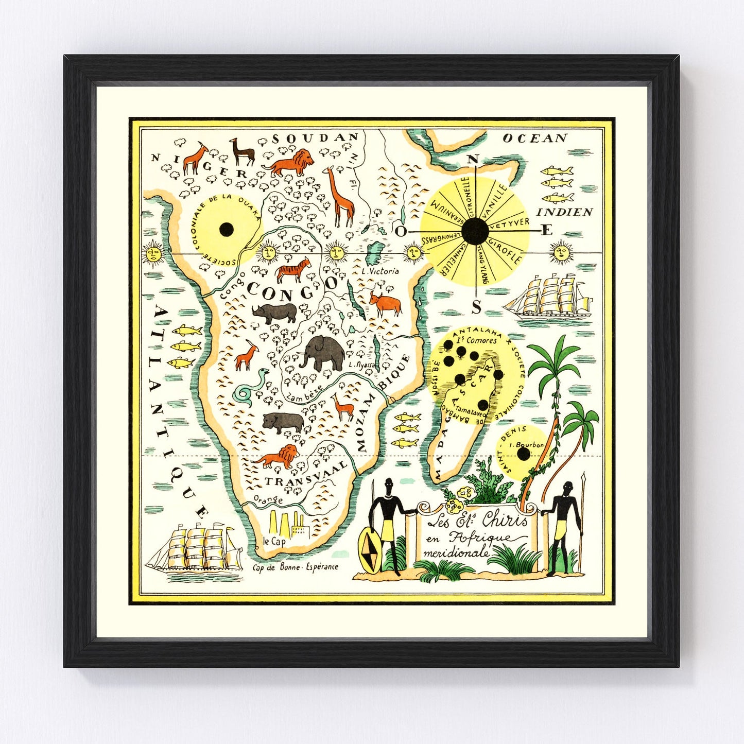 vintage map of South Africa, 1931