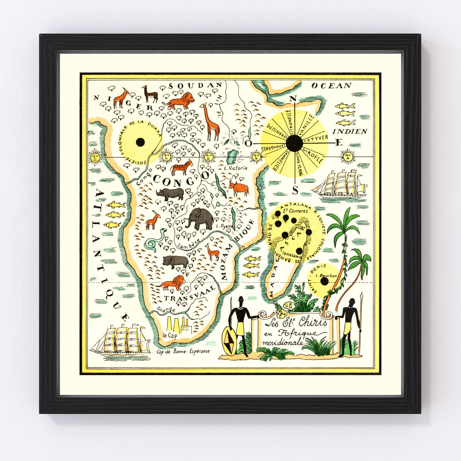 vintage map of South Africa, 1931